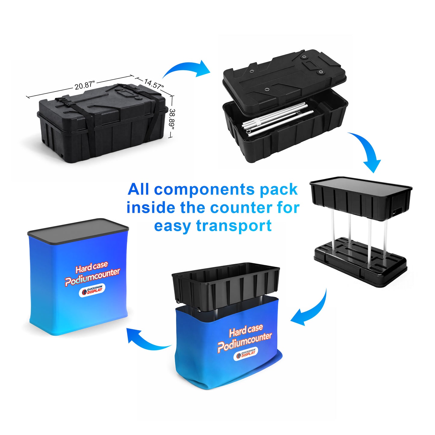 8ft TenseFlex™ Booth-Curved - QuickShowDisplay