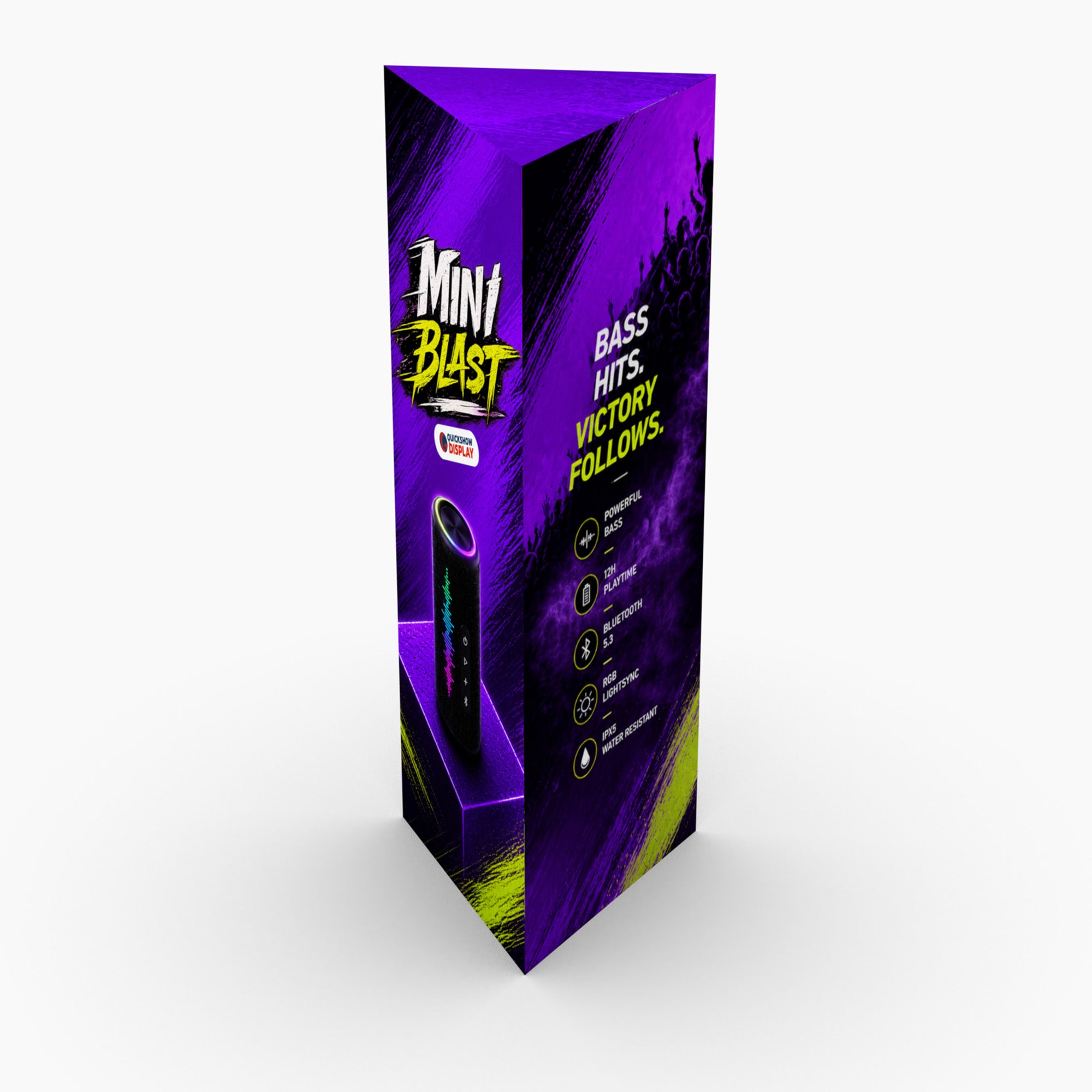 3ft Wide Triangle Trade Show Tower Display - QuickShowDisplay