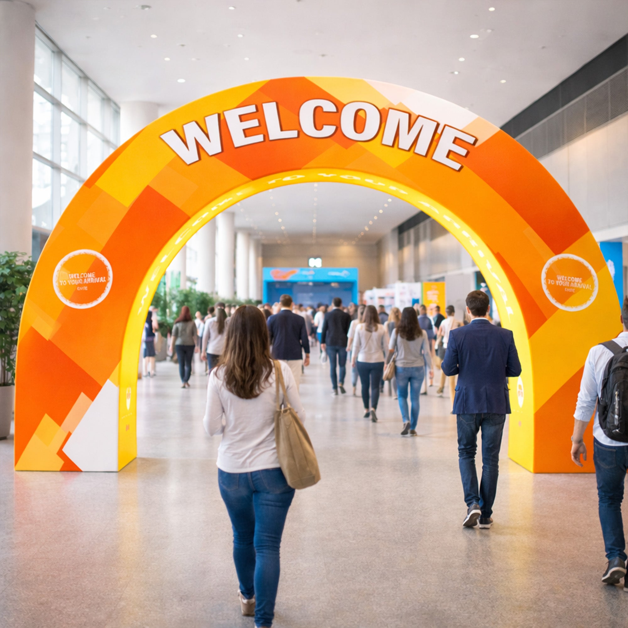Custom 360 Brand Visibility Triangle Trade Show Arch Display