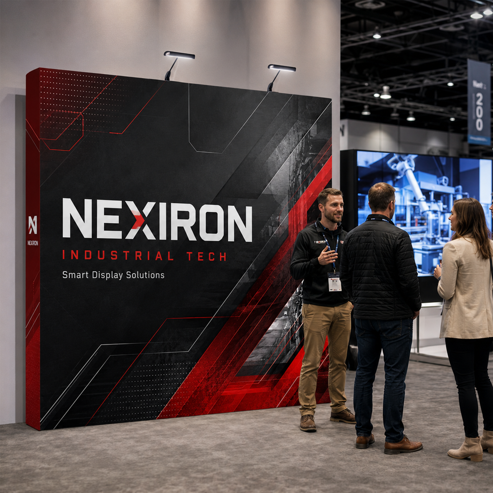 Custom 8ft Pop-Up Fabric Backdrop, 90x90 Spring-Loaded Display Wall for Compact Booths & Photo Spots