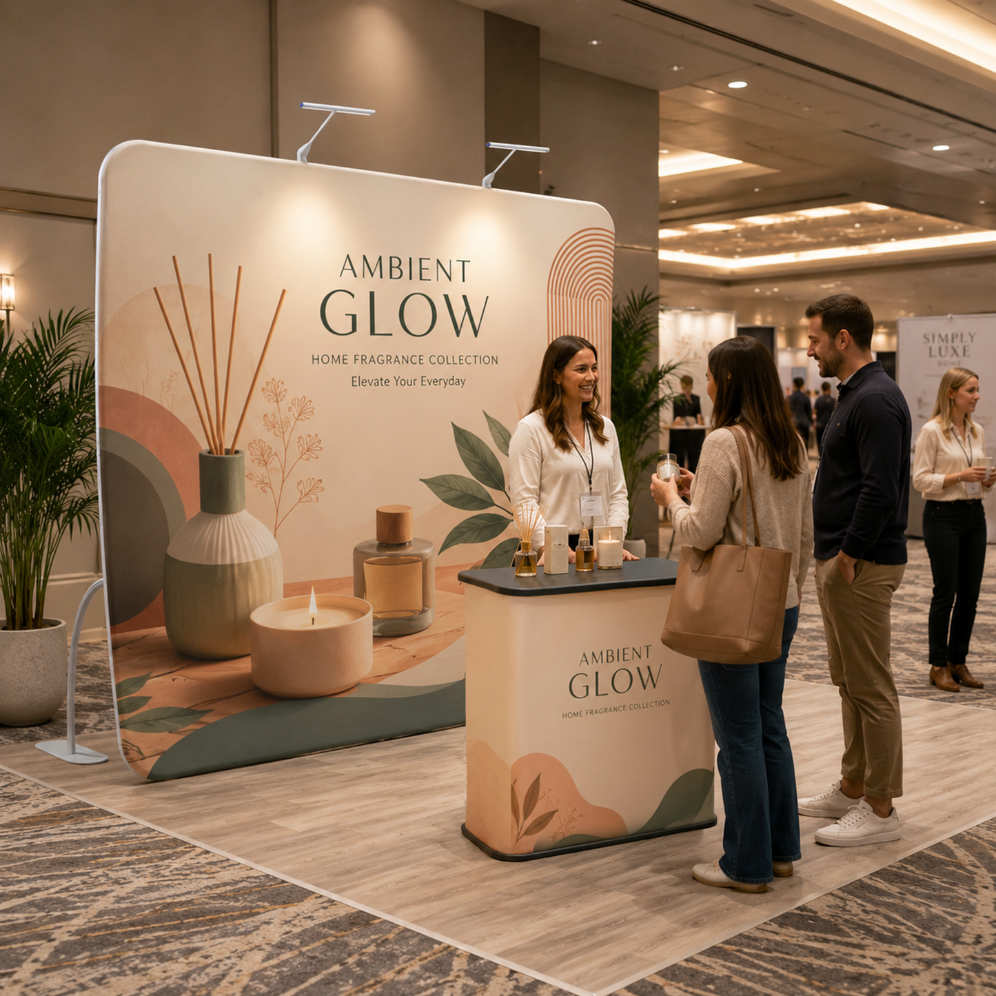 Custom 8ft U-Shaped Tension Fabric Display, Portable Event Backdrop with Seamless Printed Graphics - QuickShowDisplay