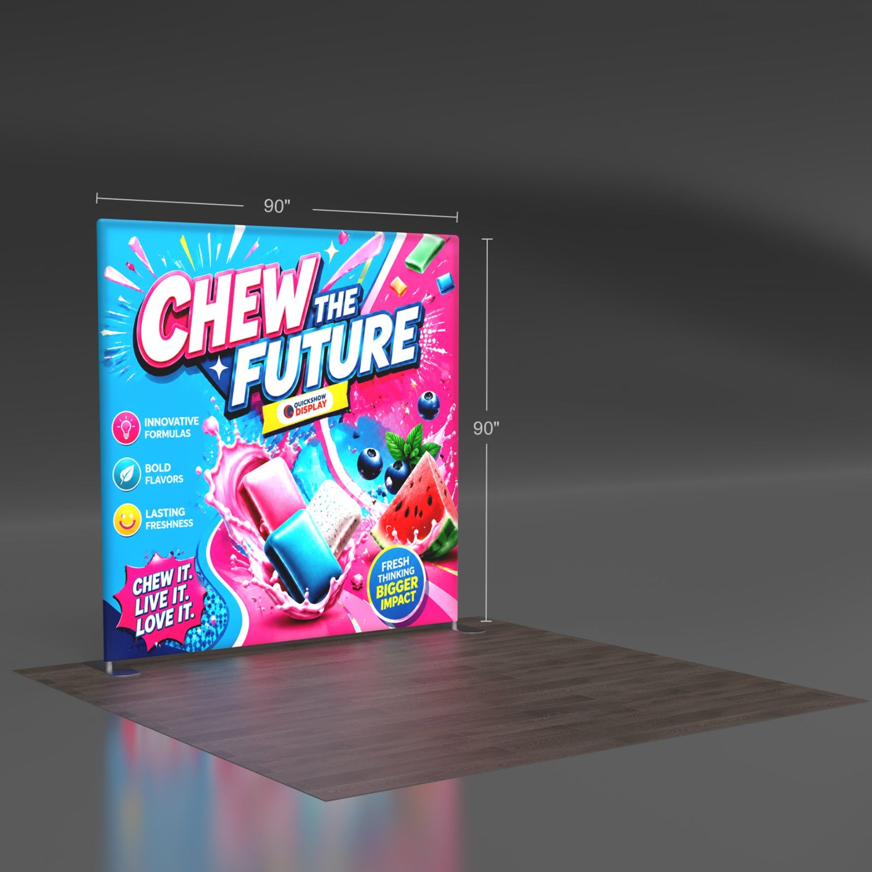 8ft TenseLight™ Tension Fabric Display - QuickShowDisplay