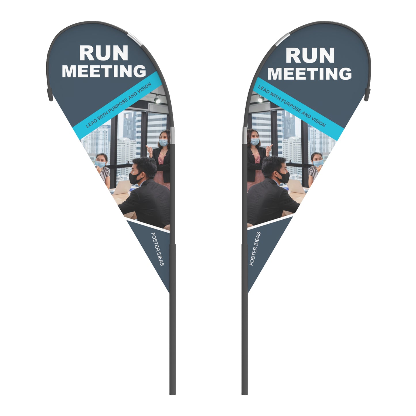 9ft Teardrop Flags - 2 pcs