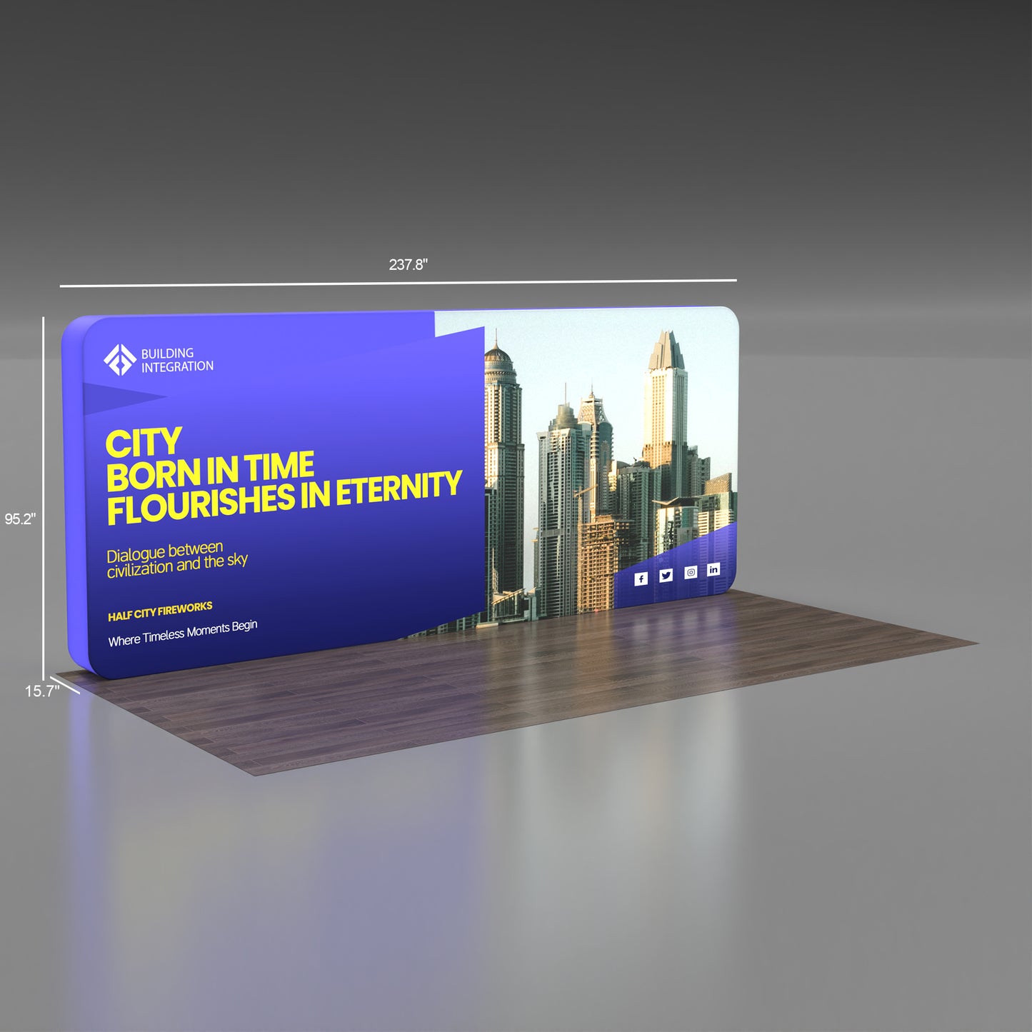 Custom 20ft Zip up Backlit Trade Show Display