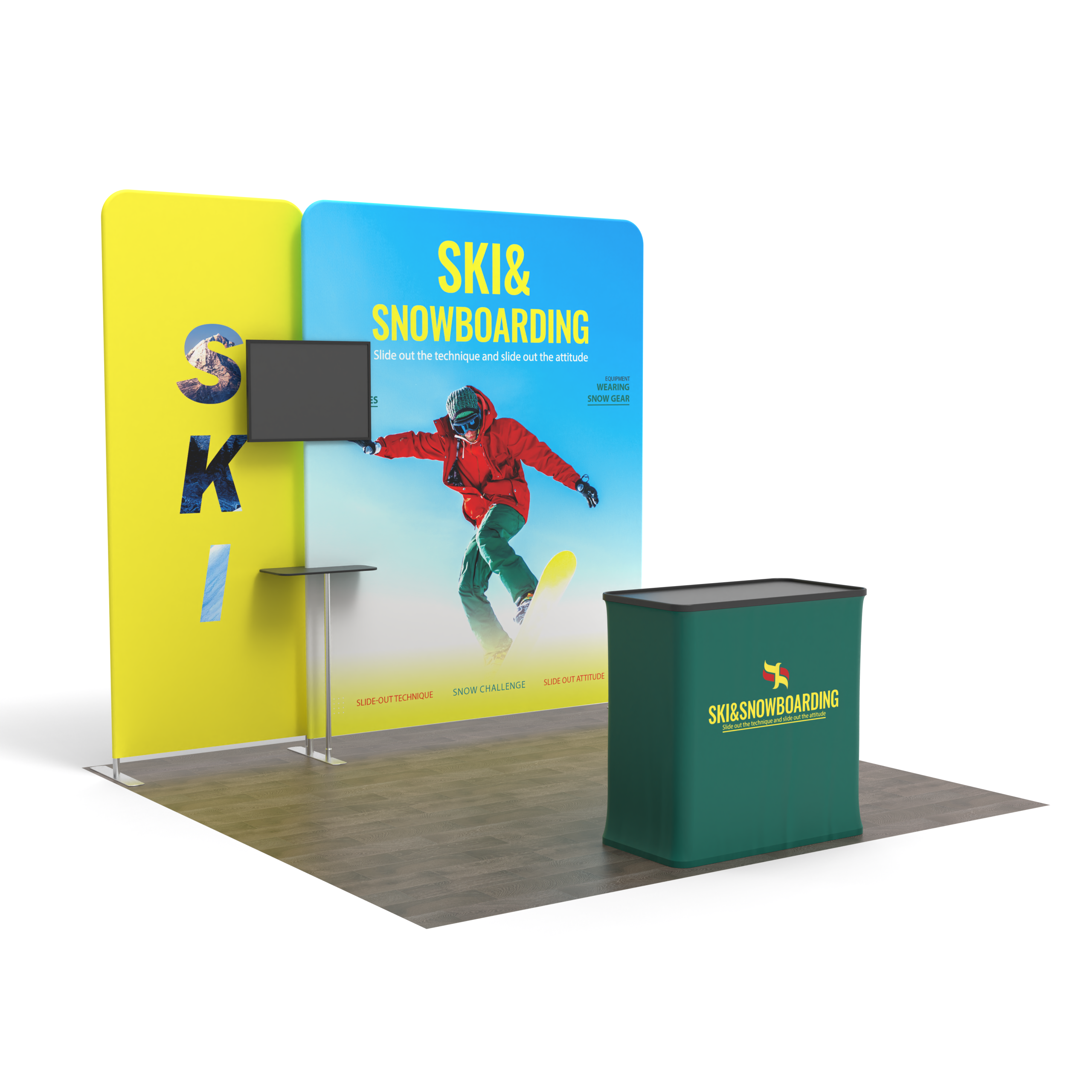 Modular 10x10 TenseFlex Media Trade Show Booth E - QuickShowDisplay