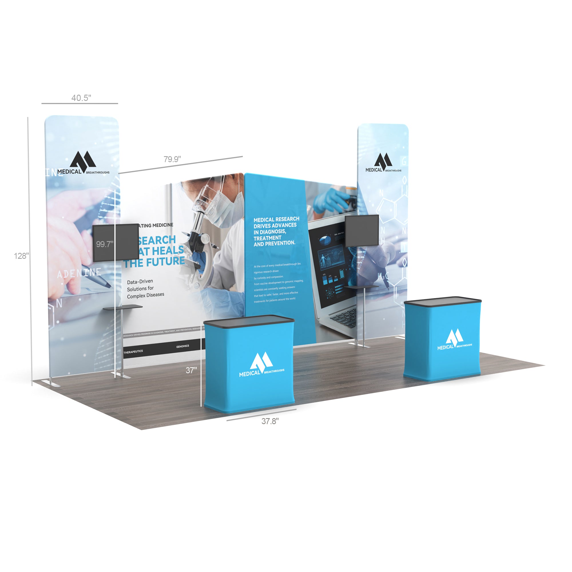 Modular 10x20 TenseFlex Media Trade Show Booth B - QuickShowDisplay