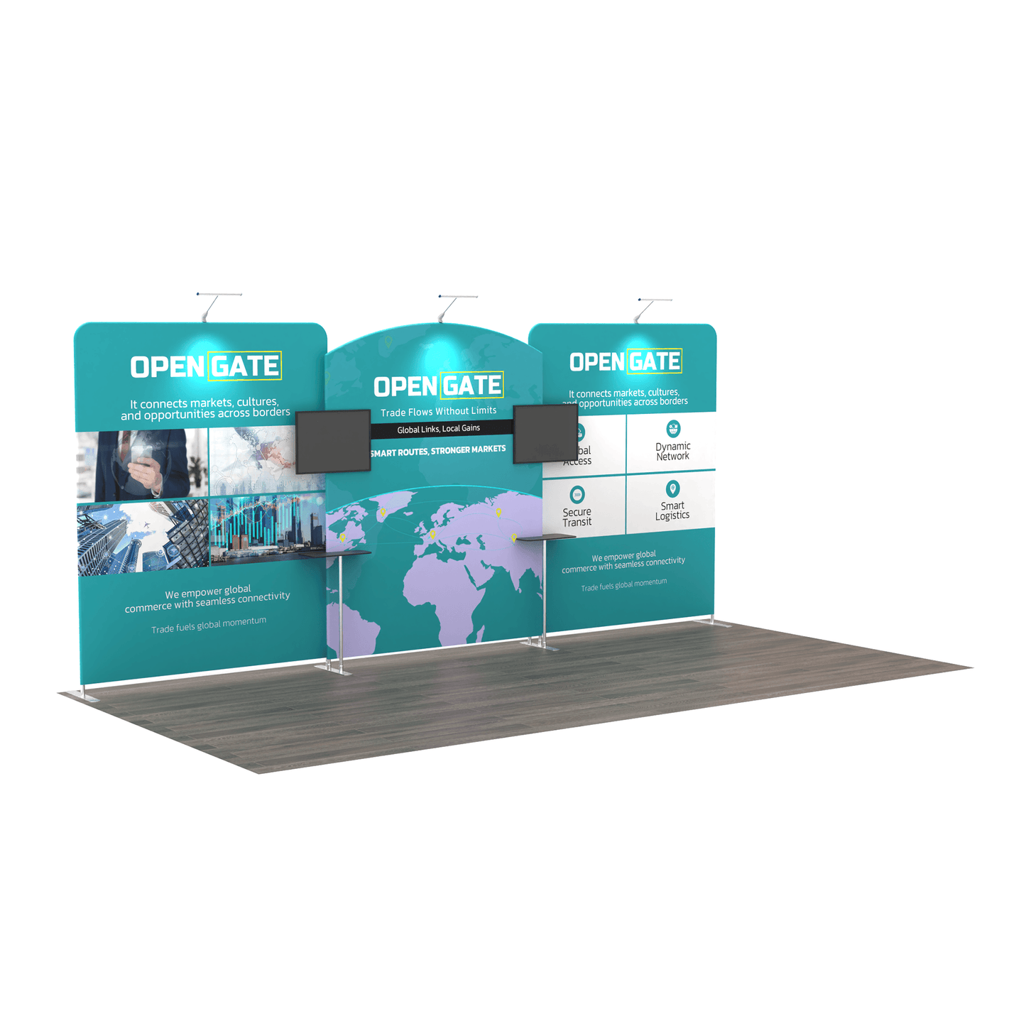 Modular 10x20 TenseFlex Media Trade Show Displays C