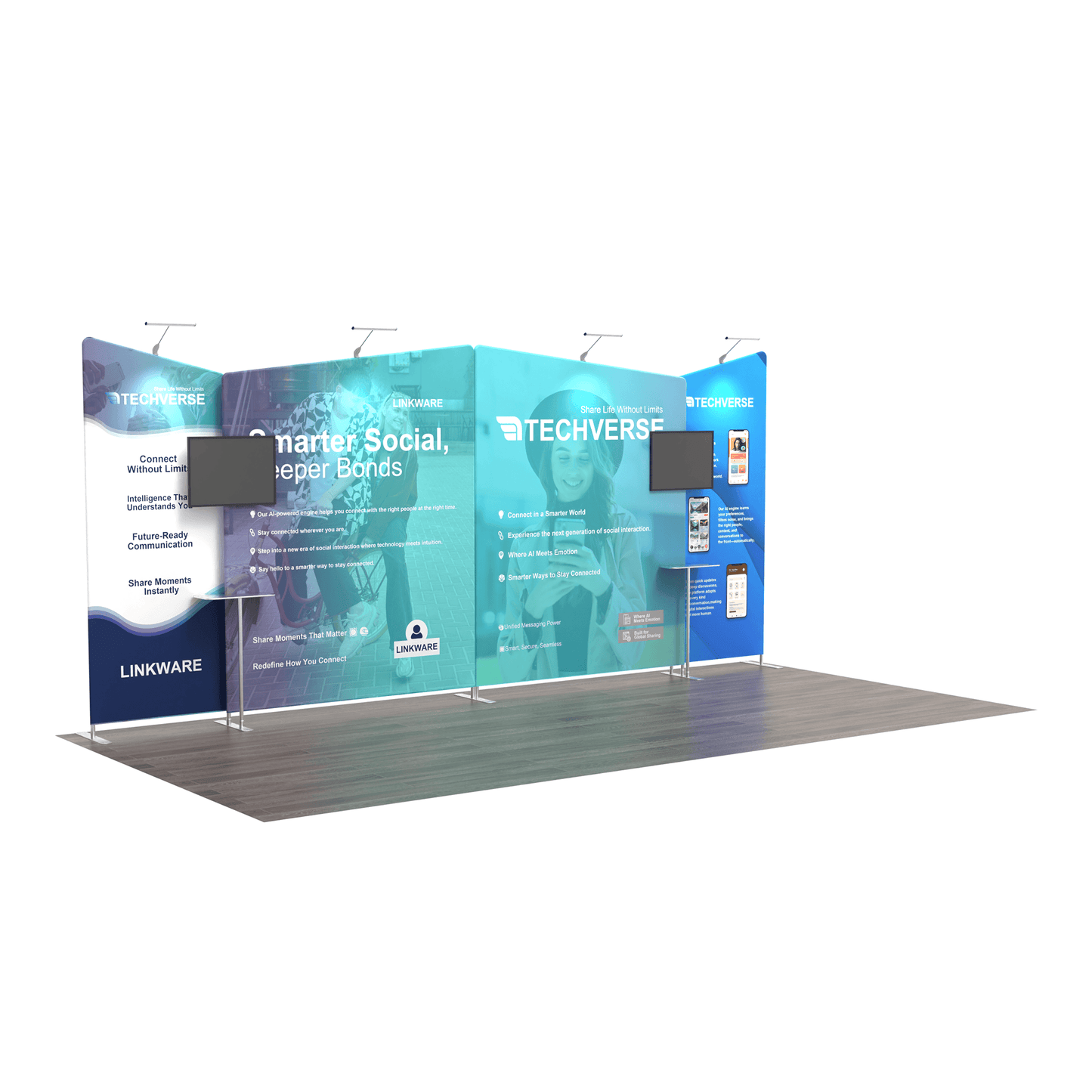 Modular 10x20 TenseFlex Media Trade Show Displays D