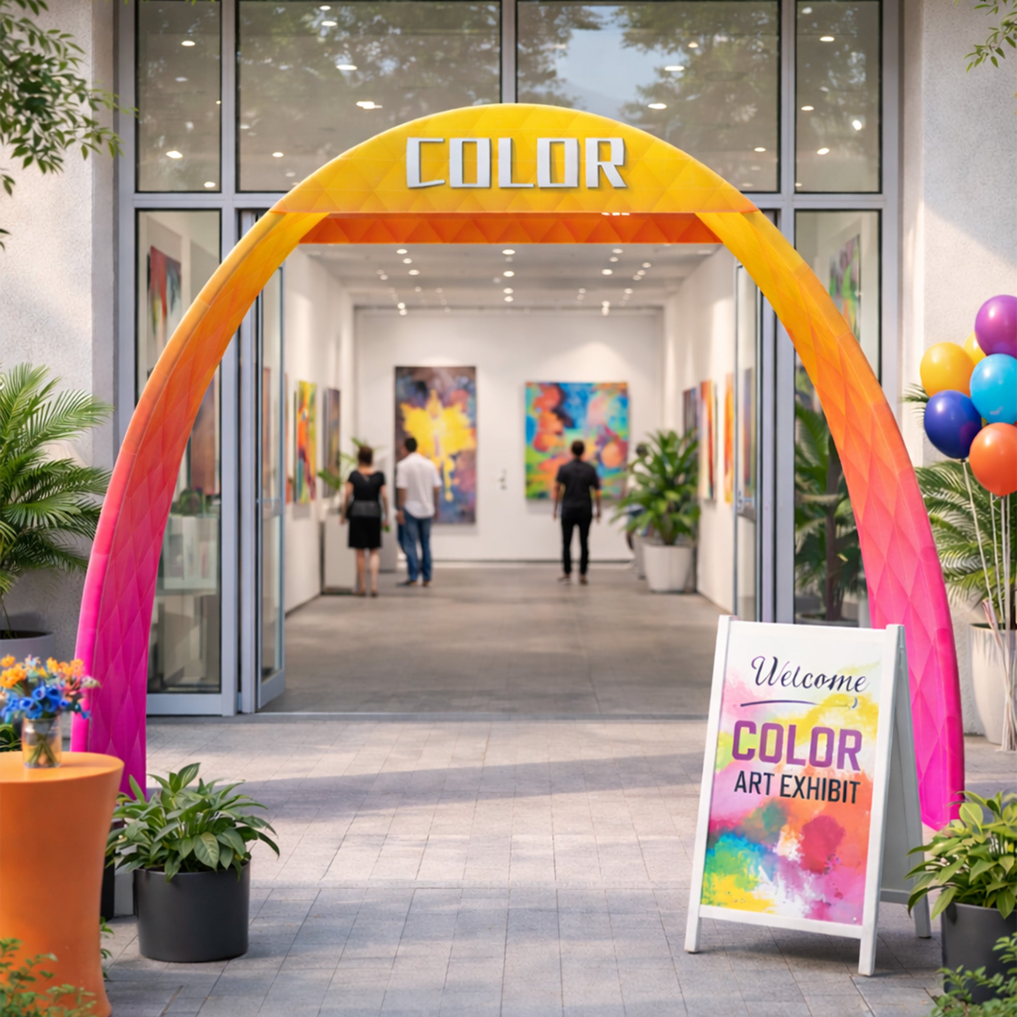 Wide-Base Trade Show Arch with Header - QuickShowDisplay