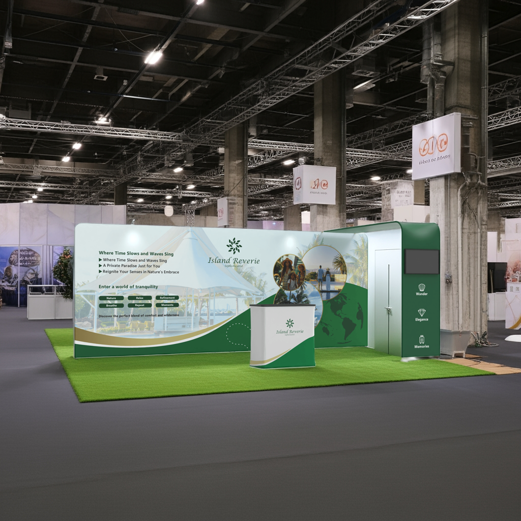 10x20 TenseFlex Media Trade Show Booth - Bridge - QuickShowDisplay