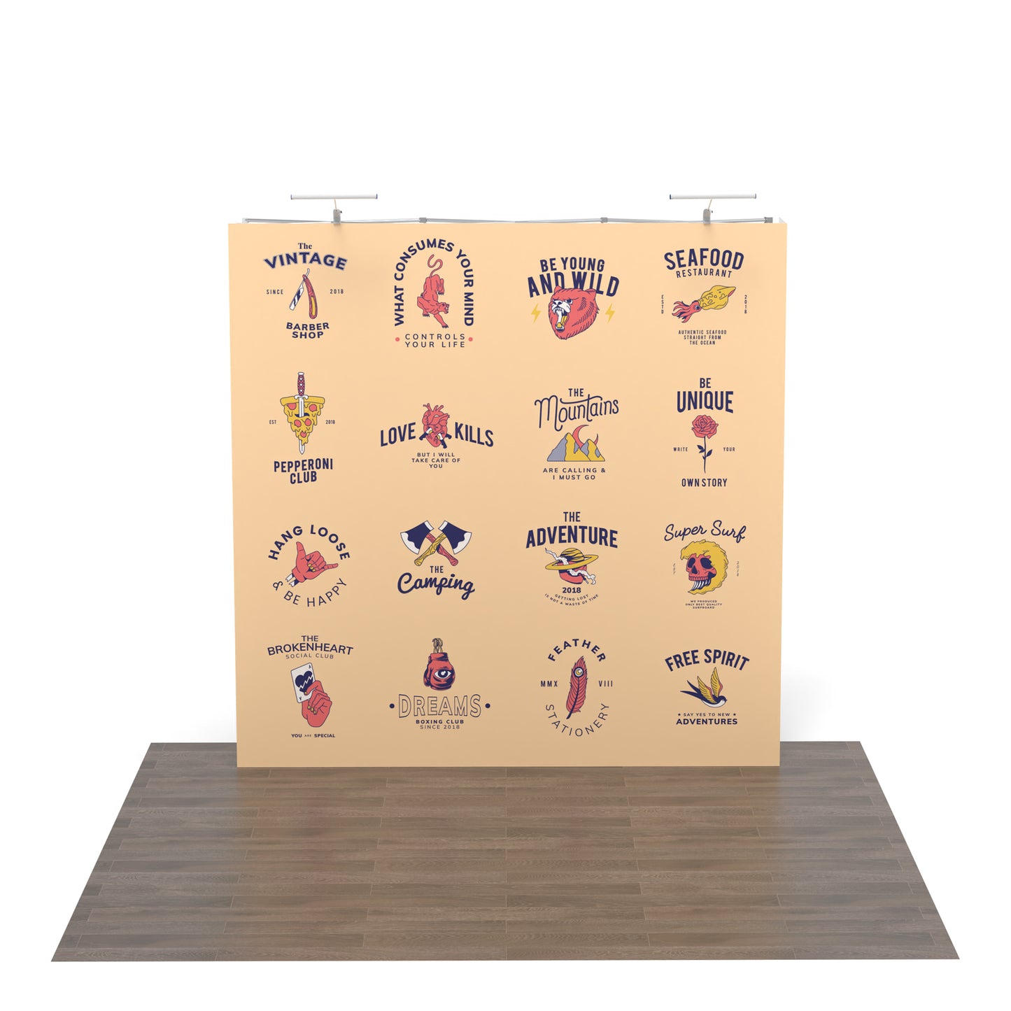 8ft Flat Pop up Display