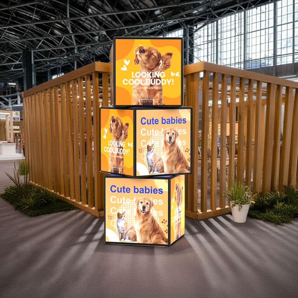 Backlit Stackable Cube Displays - 3