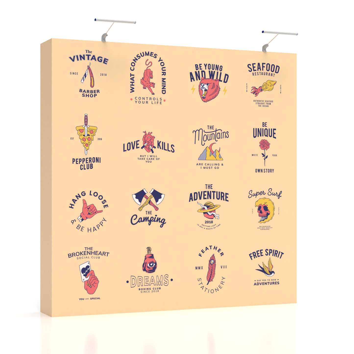 8ft Flat Pop up Display