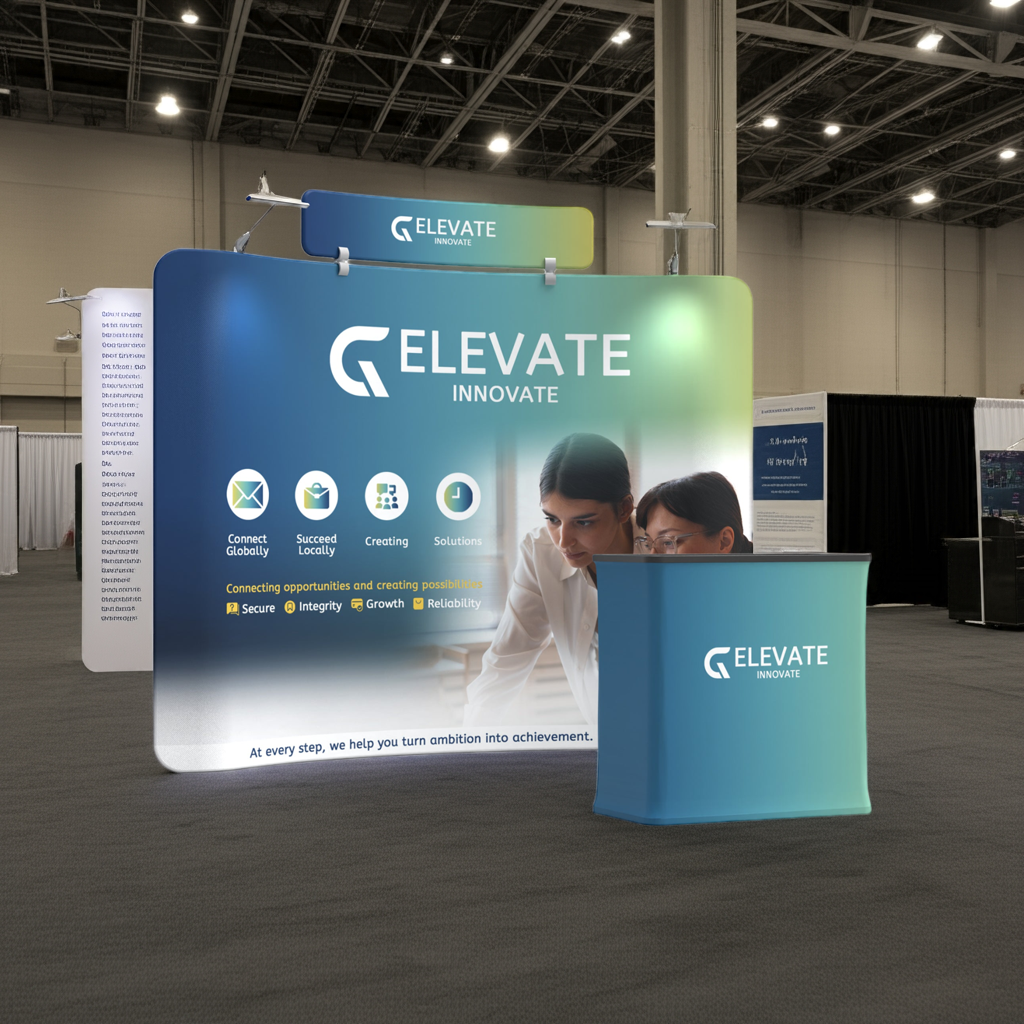 10x10 TenseFlex Curved Trade Show Booth - Header