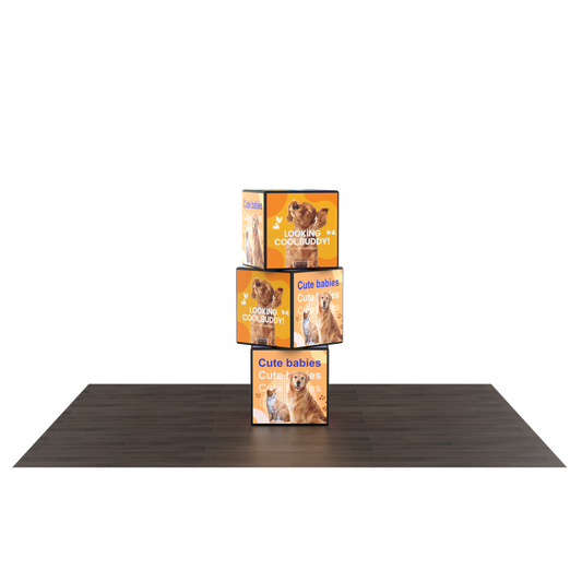 Backlit Stackable Cube Displays - 3