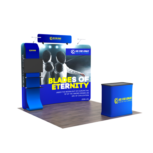 10x10 TenseFlex Curved Media Trade Show Displays - Waterfall