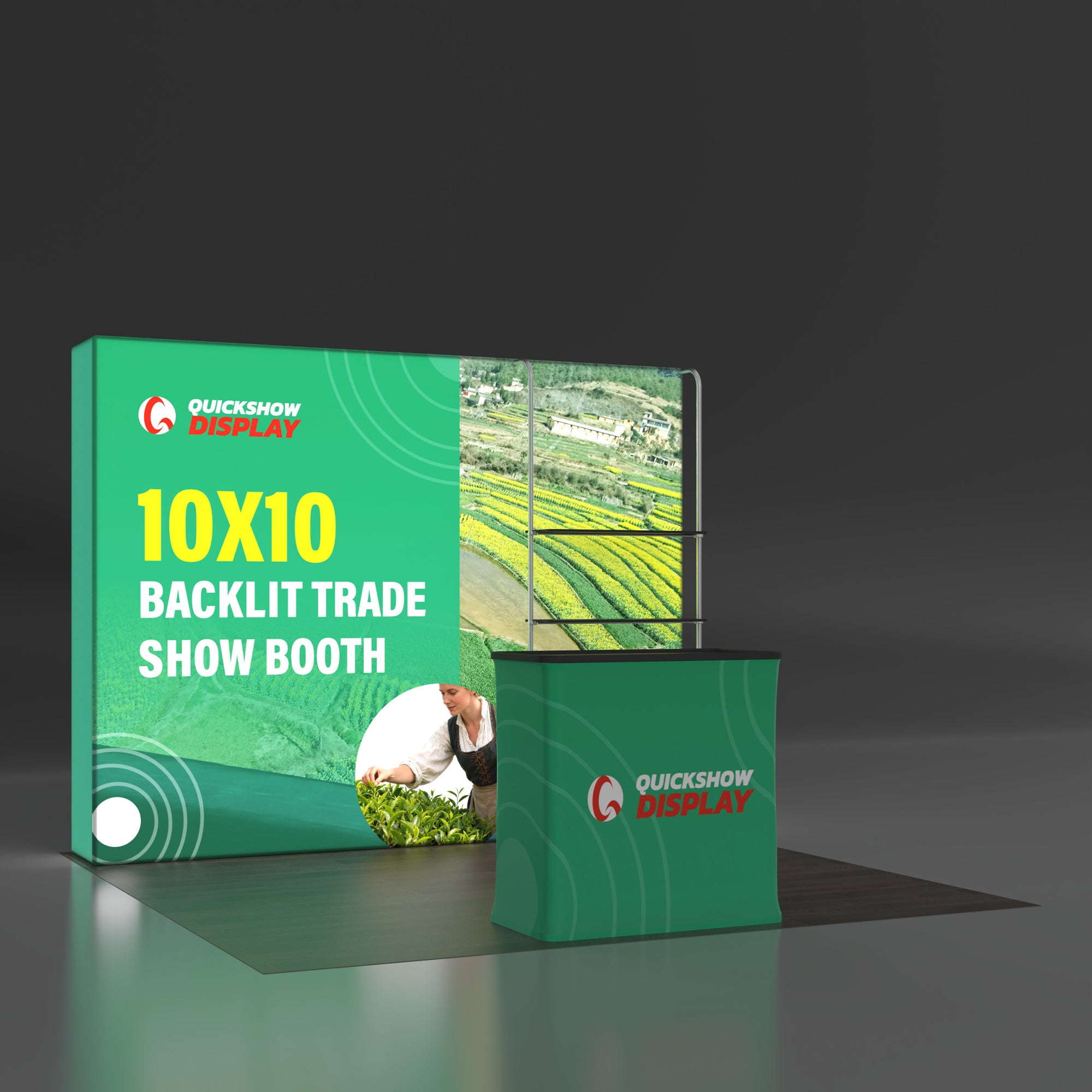 10x10 Backlit Trade Show Booth 05 - QuickShowDisplay