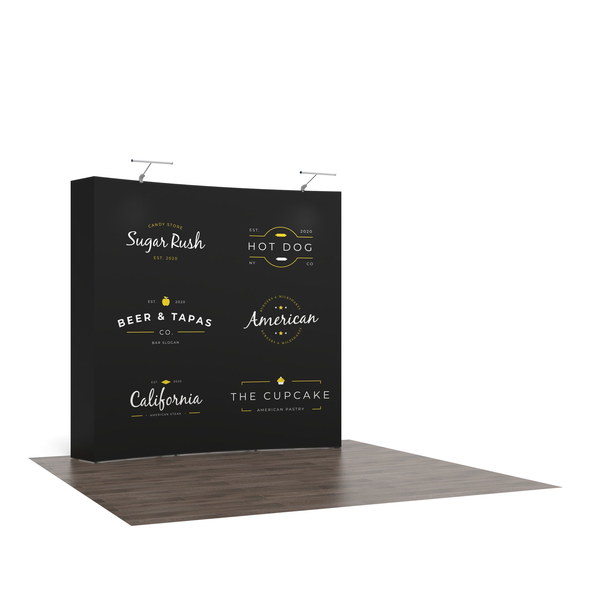 8ft Curved Pop up Display - QuickShowDisplay