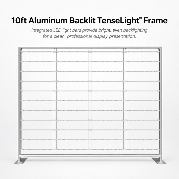 10ft TenseLight™ Slim Backlit Tension Fabric Display - QuickShowDisplay