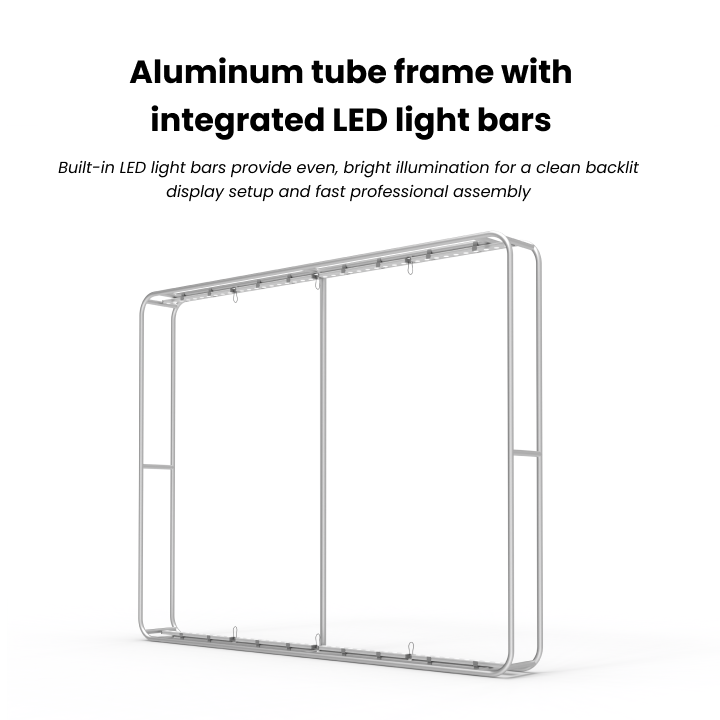 10x10 TenseLight™ Straight Trade Show Booth Display Wall - QuickShowDisplay