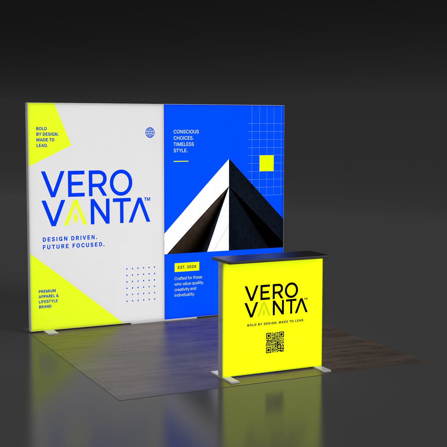 10x10 EdgeLumi™ Twin Backlit SEG Modular Booth Display - QuickShowDisplay