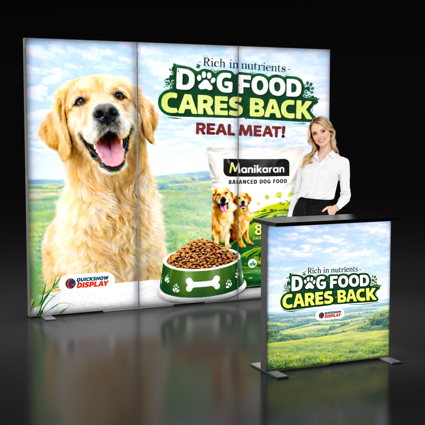 10ft EdgeLumi™ Collapsible Lightboxes Booth Kit - A - QuickShowDisplay