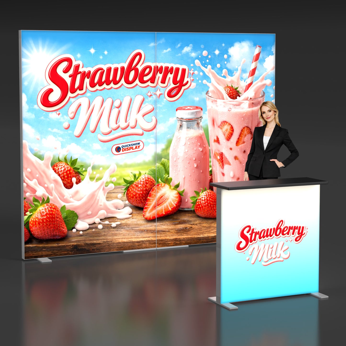 10x10 Collapsible Backlit Trade Show Booth 05 - QuickShowDisplay