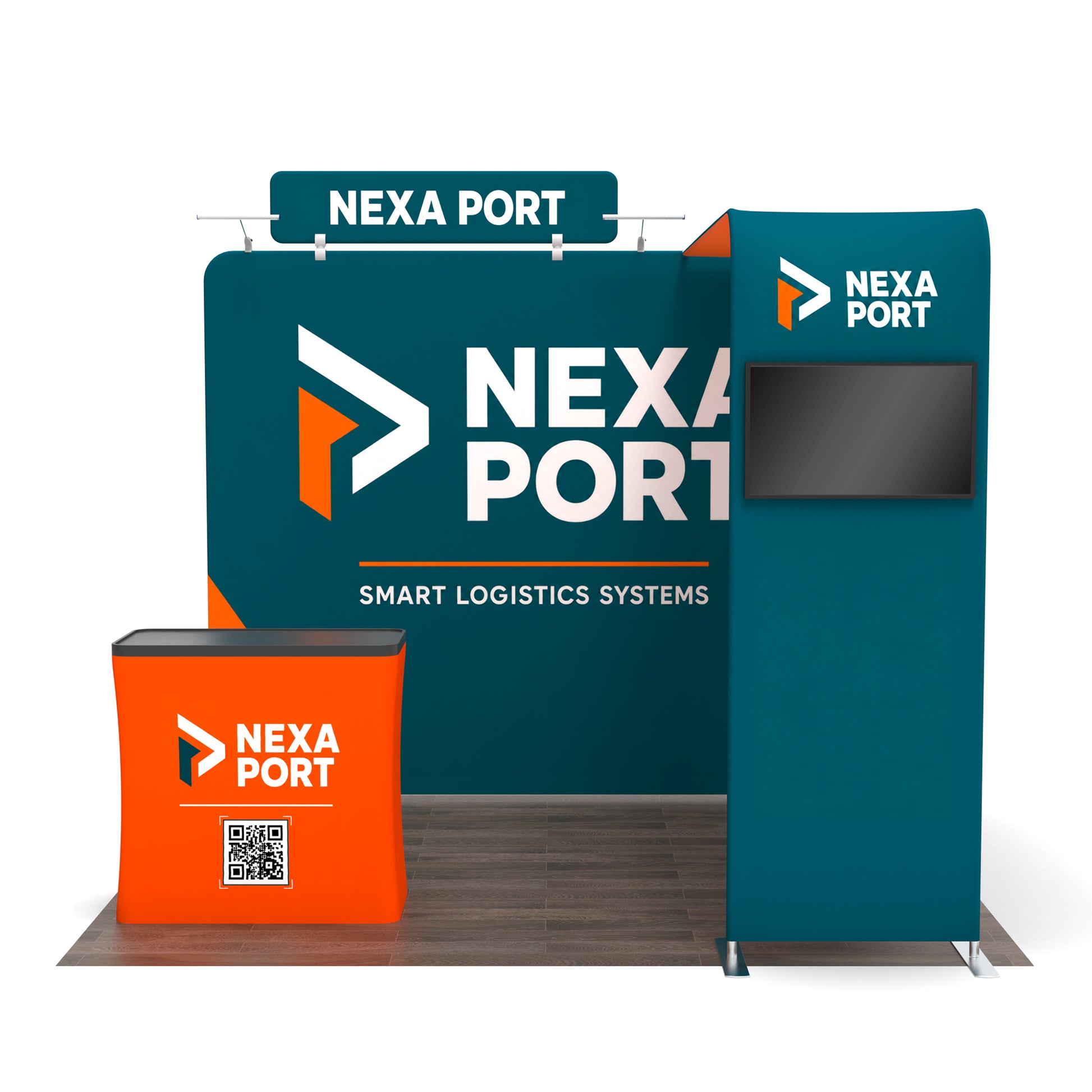 10x10 TenseFlex™ Media Bridge Booth Display - QuickShowDisplay