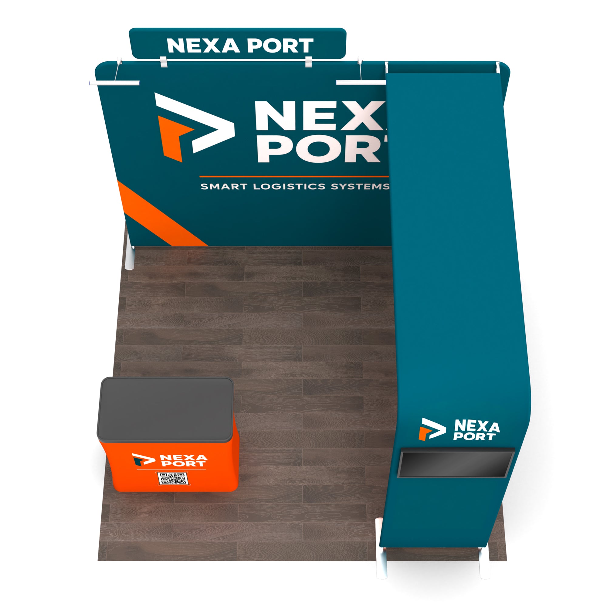 10x10 TenseFlex™ Media Bridge Booth Display - QuickShowDisplay