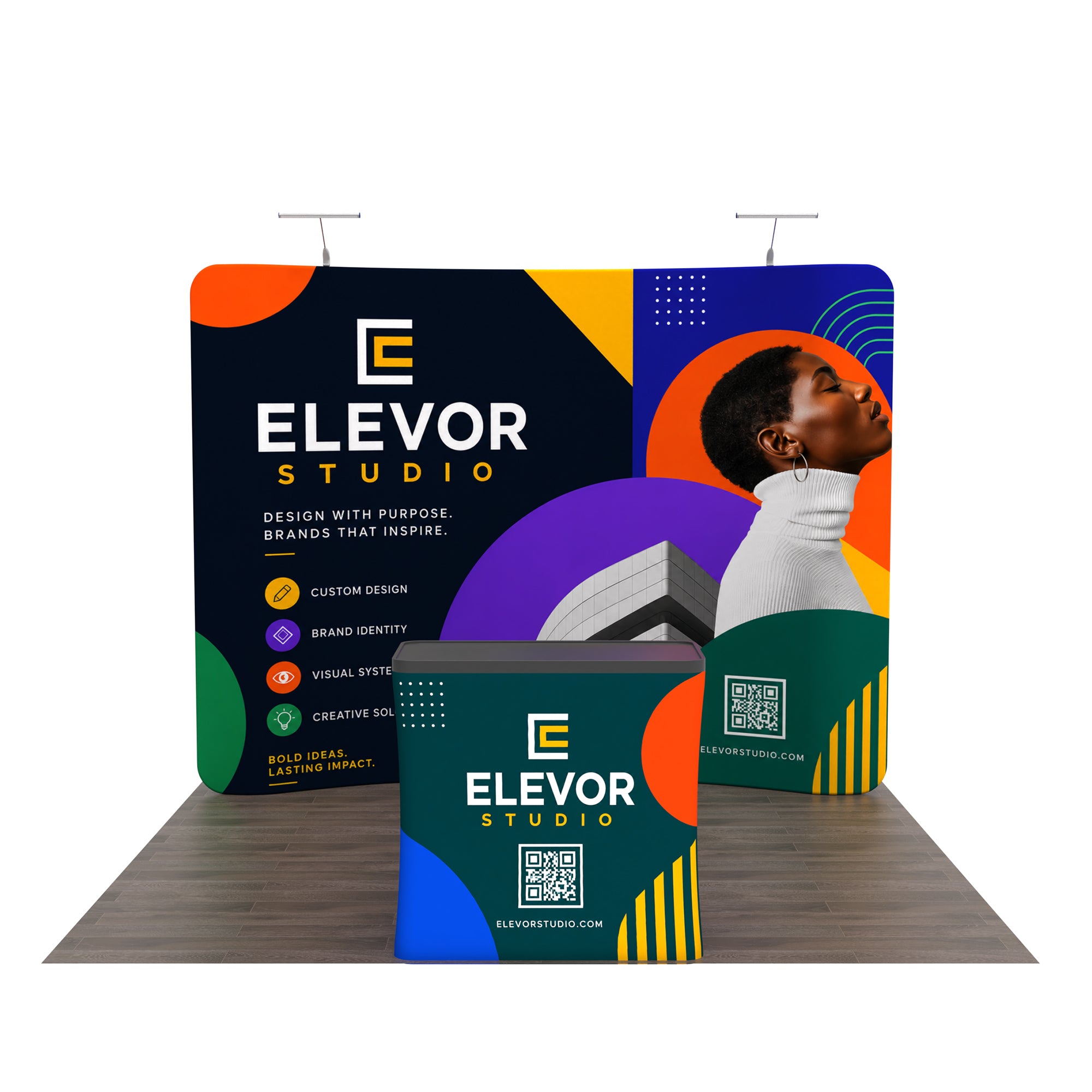 10x10 TenseFlex™ Curved Trade Show Booth Display - QuickShowDisplay