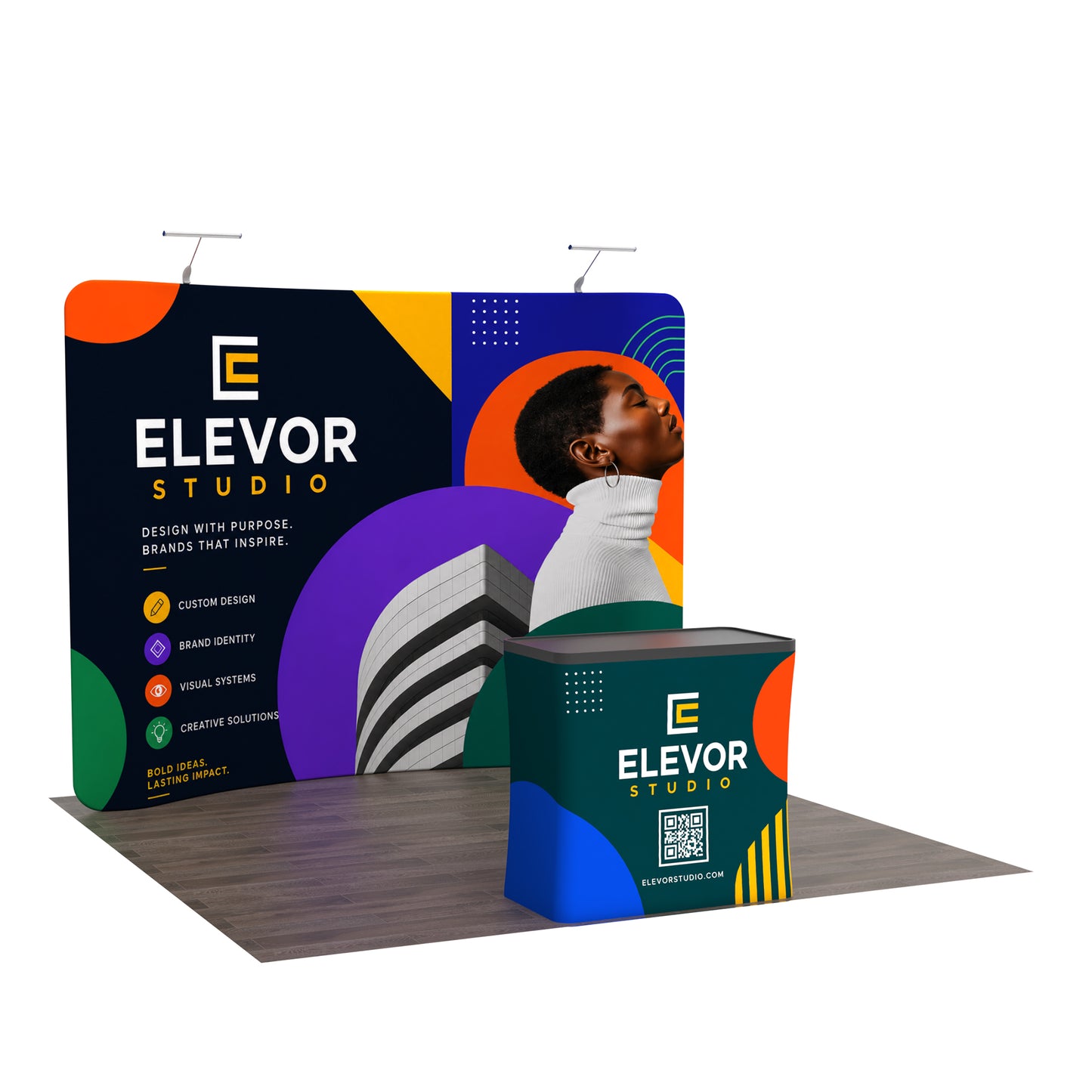 10x10 TenseFlex™ Curved Trade Show Booth Display - QuickShowDisplay