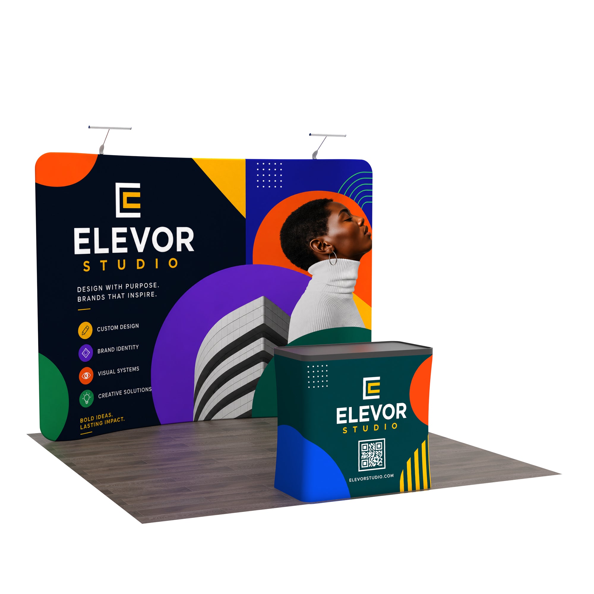 10x10 TenseFlex™ Curved Trade Show Booth Display - QuickShowDisplay