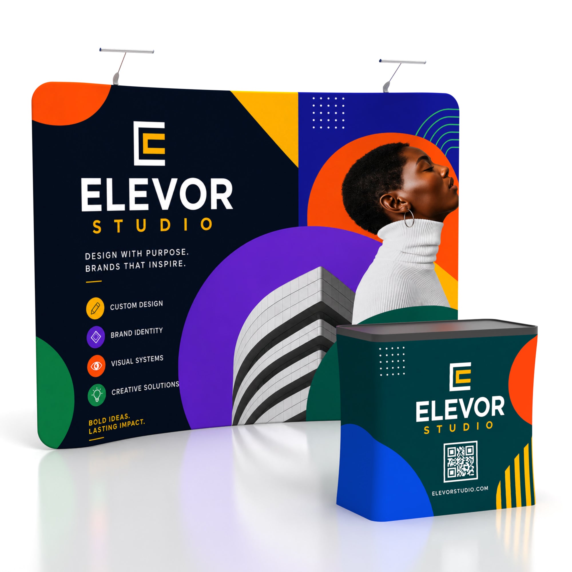 10x10 TenseFlex™ Curved Trade Show Booth Display - QuickShowDisplay