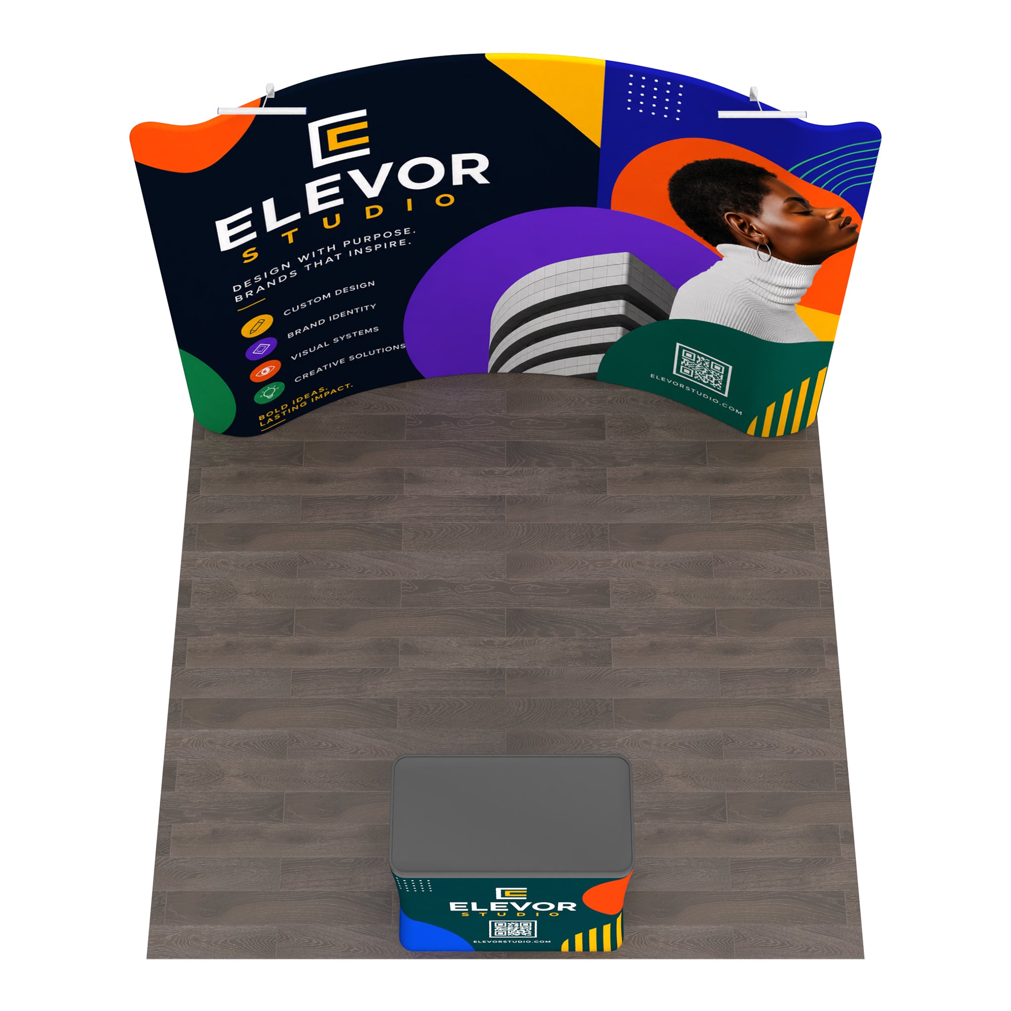 10x10 TenseFlex™ Curved Trade Show Booth Display - QuickShowDisplay