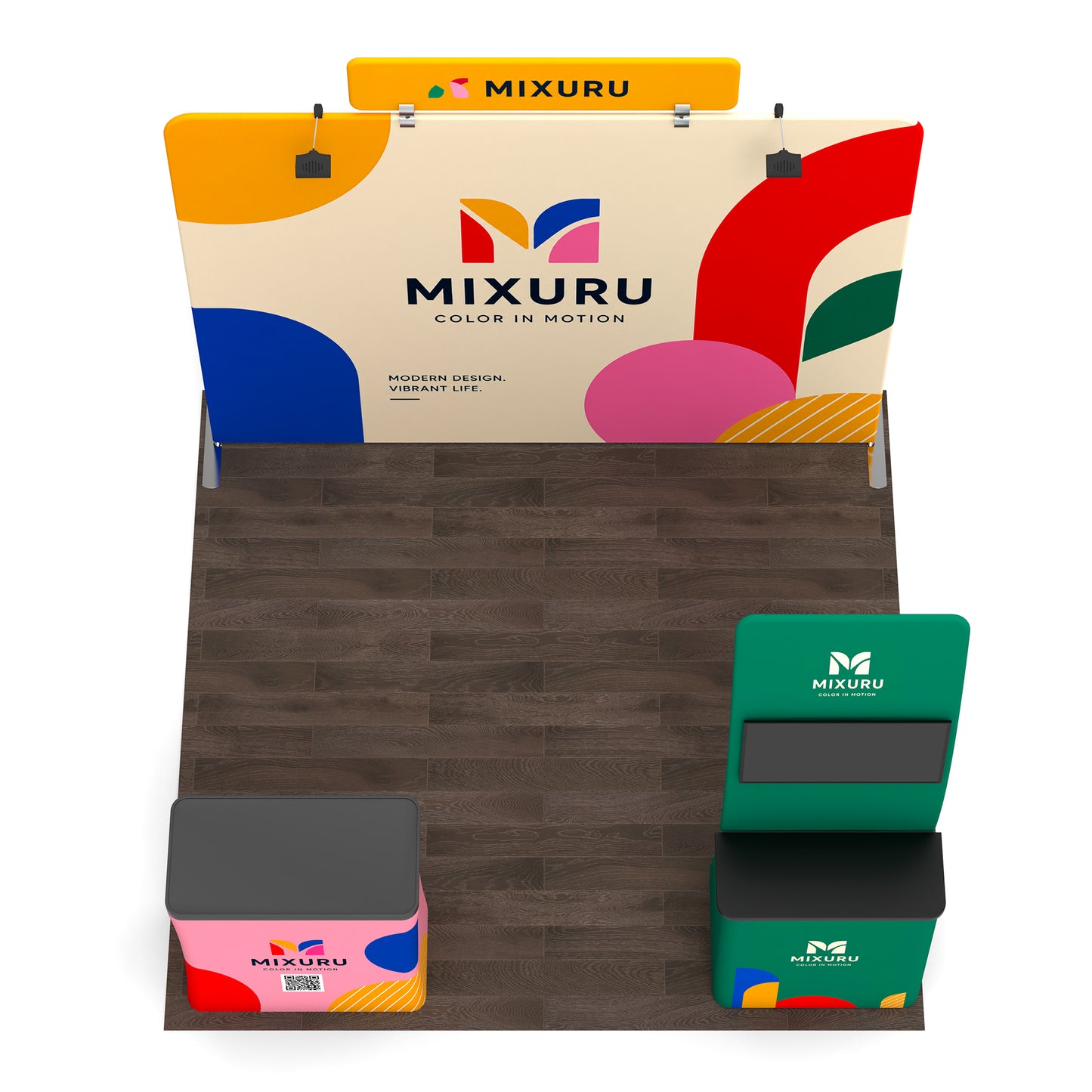 10x10 TenseFlex™ Modular Booth Display A - QuickShowDisplay