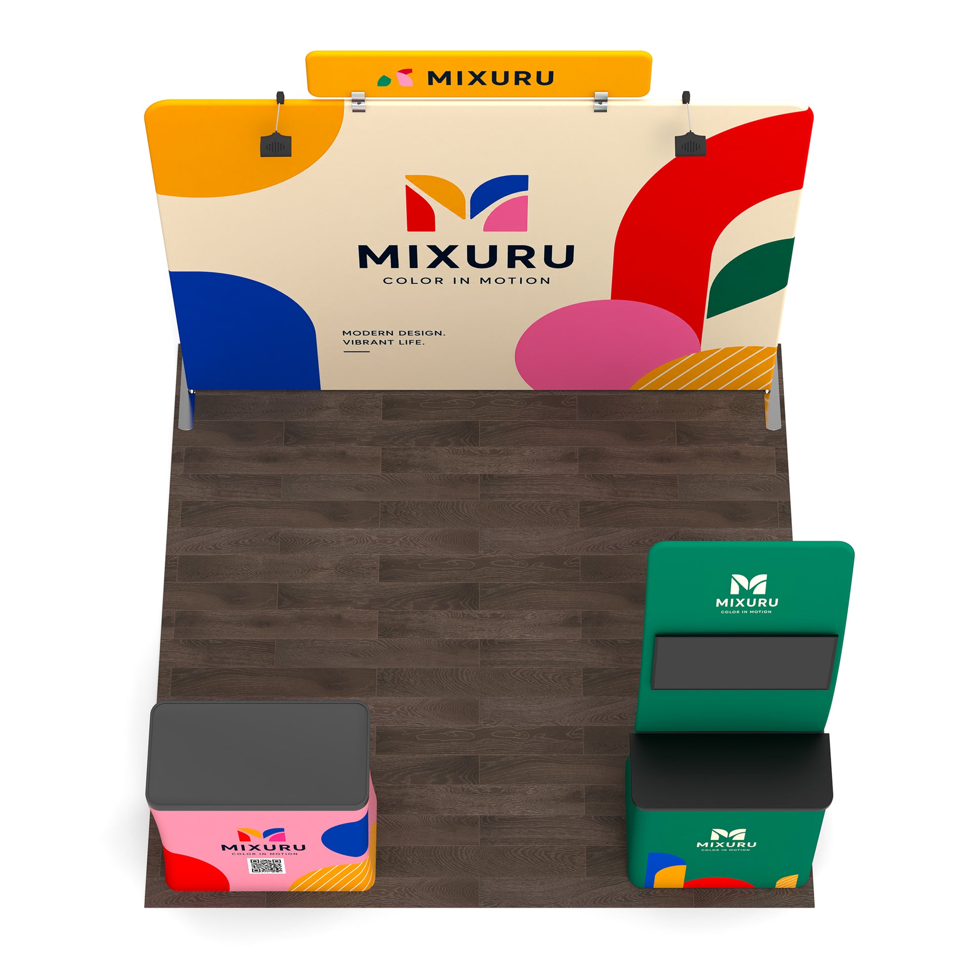 10x10 TenseFlex™ Modular Booth Display A - QuickShowDisplay