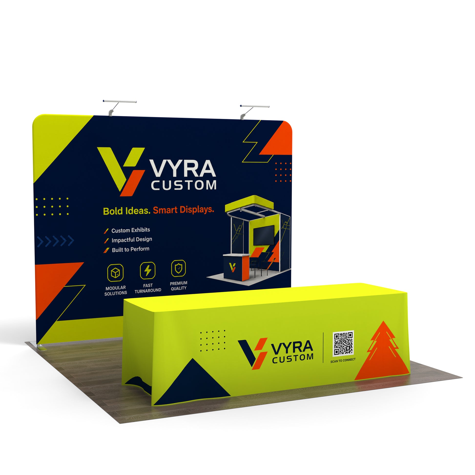 10x10 TenseFlex™ Modular Media Booth Display D - QuickShowDisplay