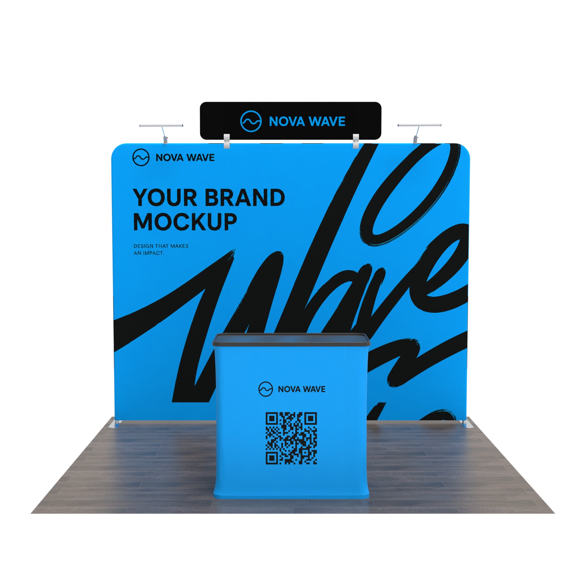 10x10 TenseFlex™ Header Straight Booth Display - QuickShowDisplay