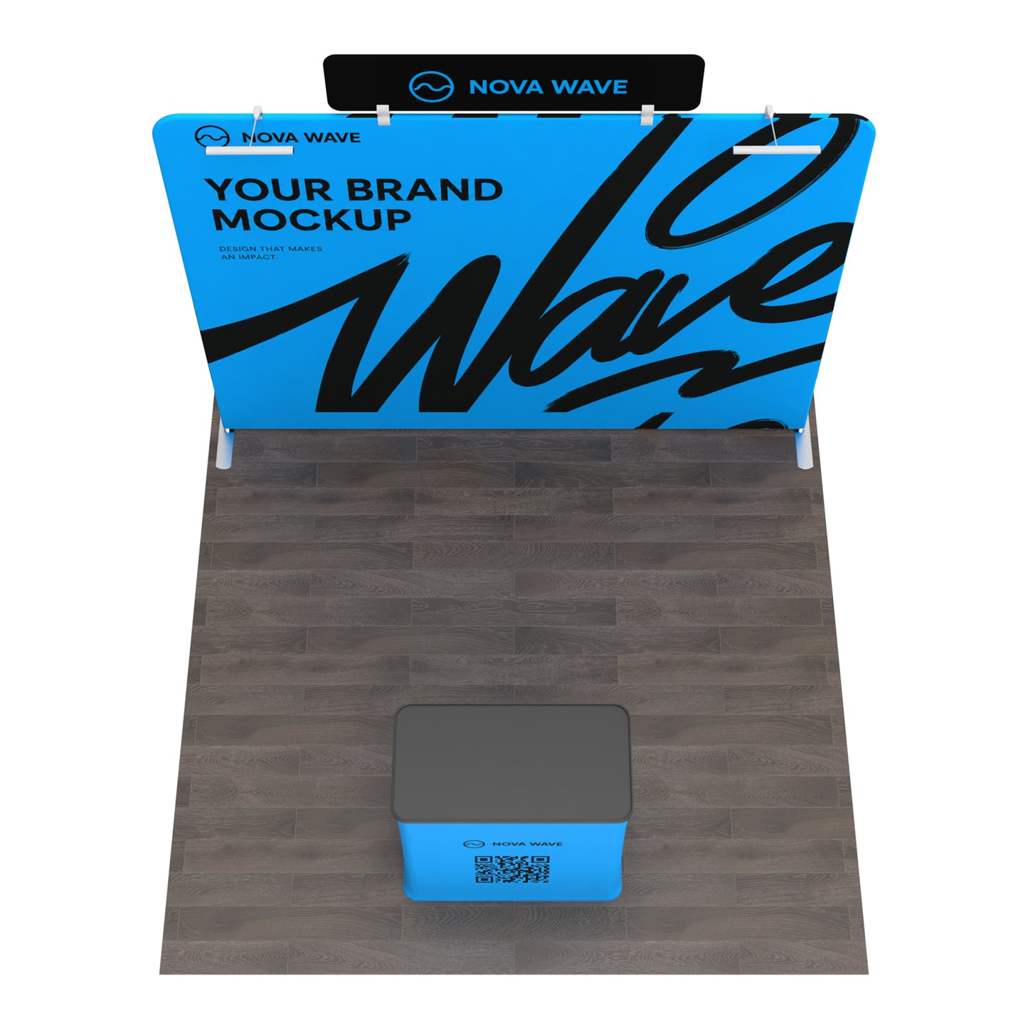 10x10 TenseFlex™ Header Straight Booth Display - QuickShowDisplay