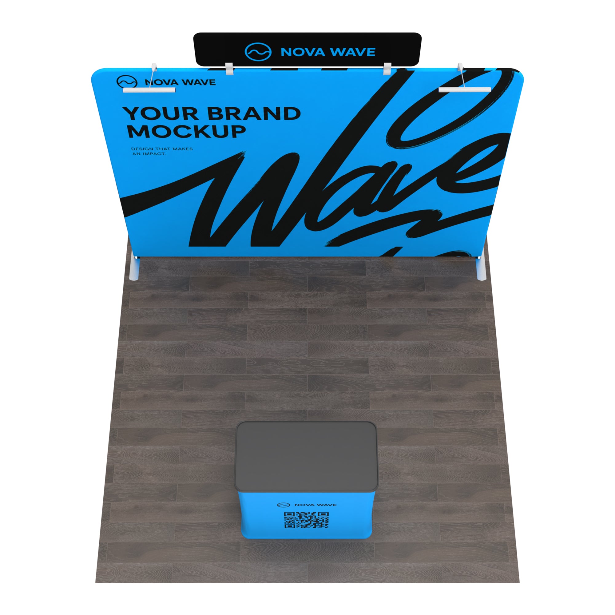 10x10 TenseFlex™ Header Straight Booth Display - QuickShowDisplay