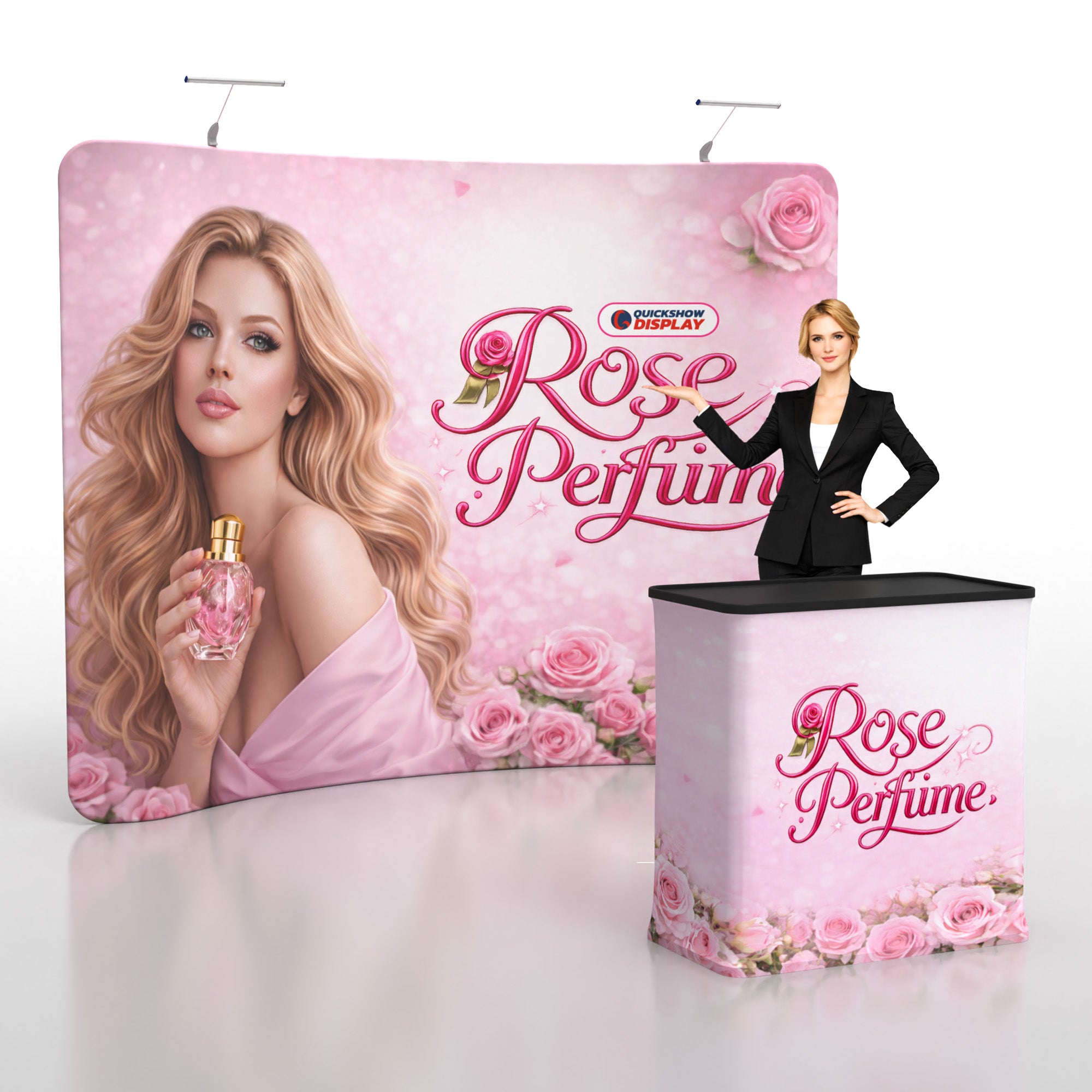 10ft TenseFlex™ Booth-Curved - QuickShowDisplay