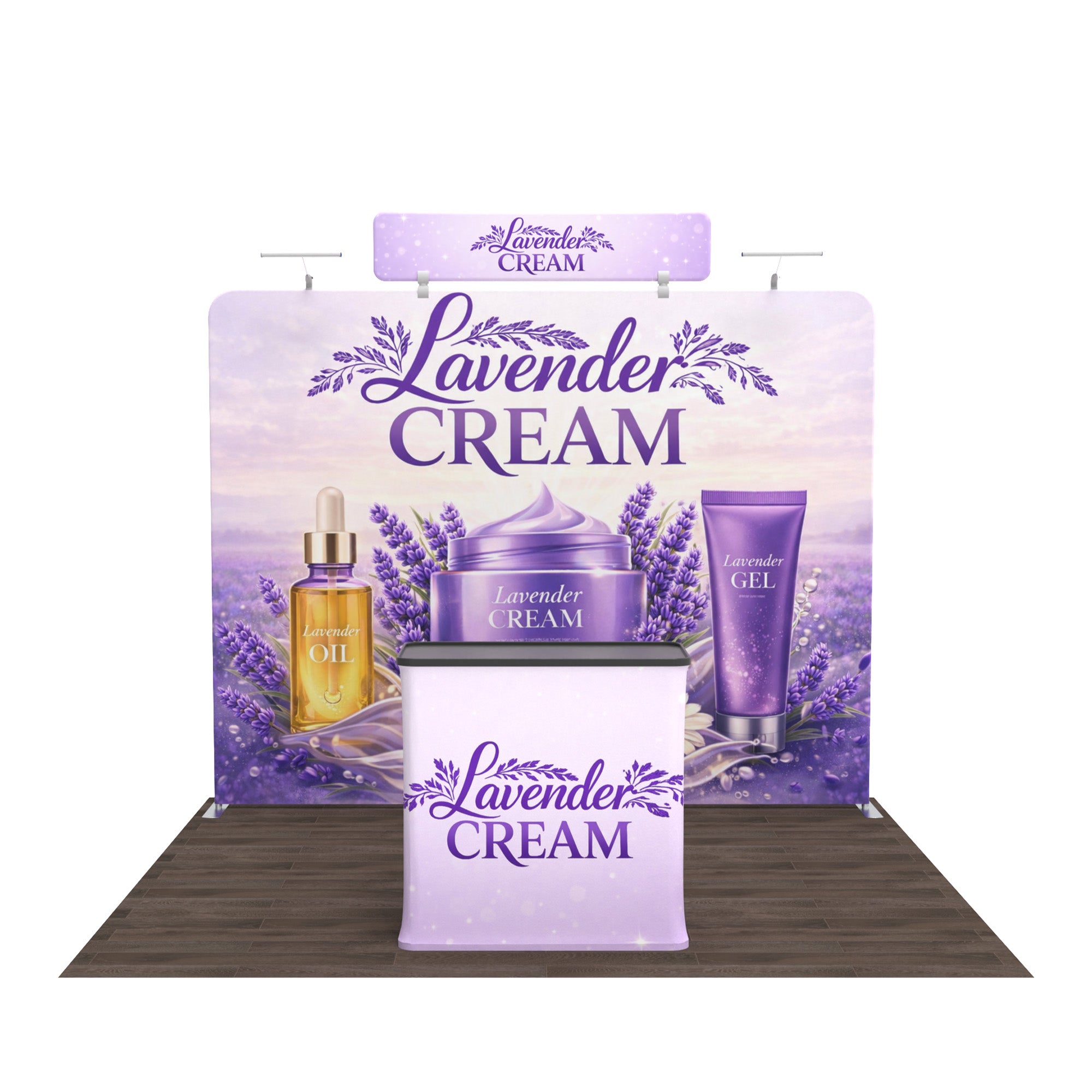 10ft TenseFlex™ Booth with Header - QuickShowDisplay