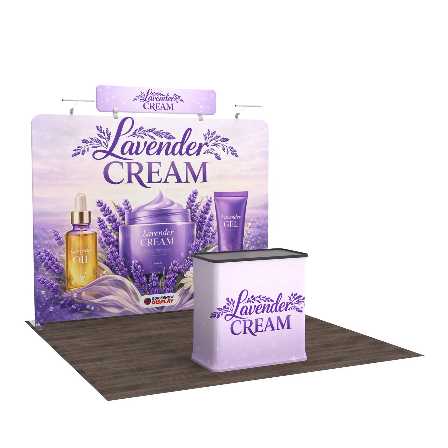 10ft TenseFlex™ Booth with Header - QuickShowDisplay