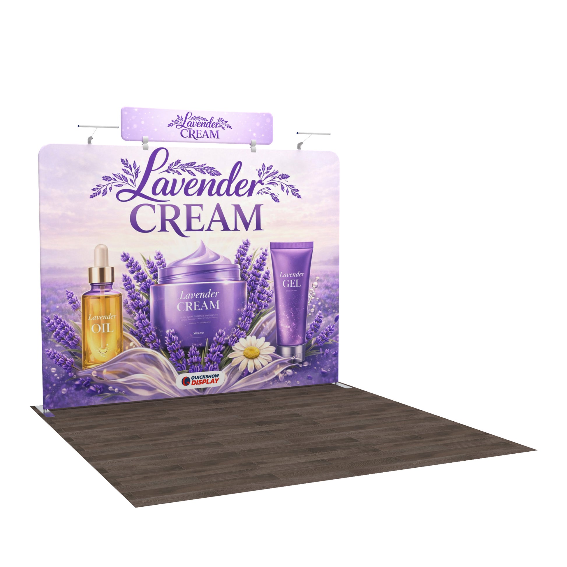 10ft TenseFlex™ Booth with Header - QuickShowDisplay