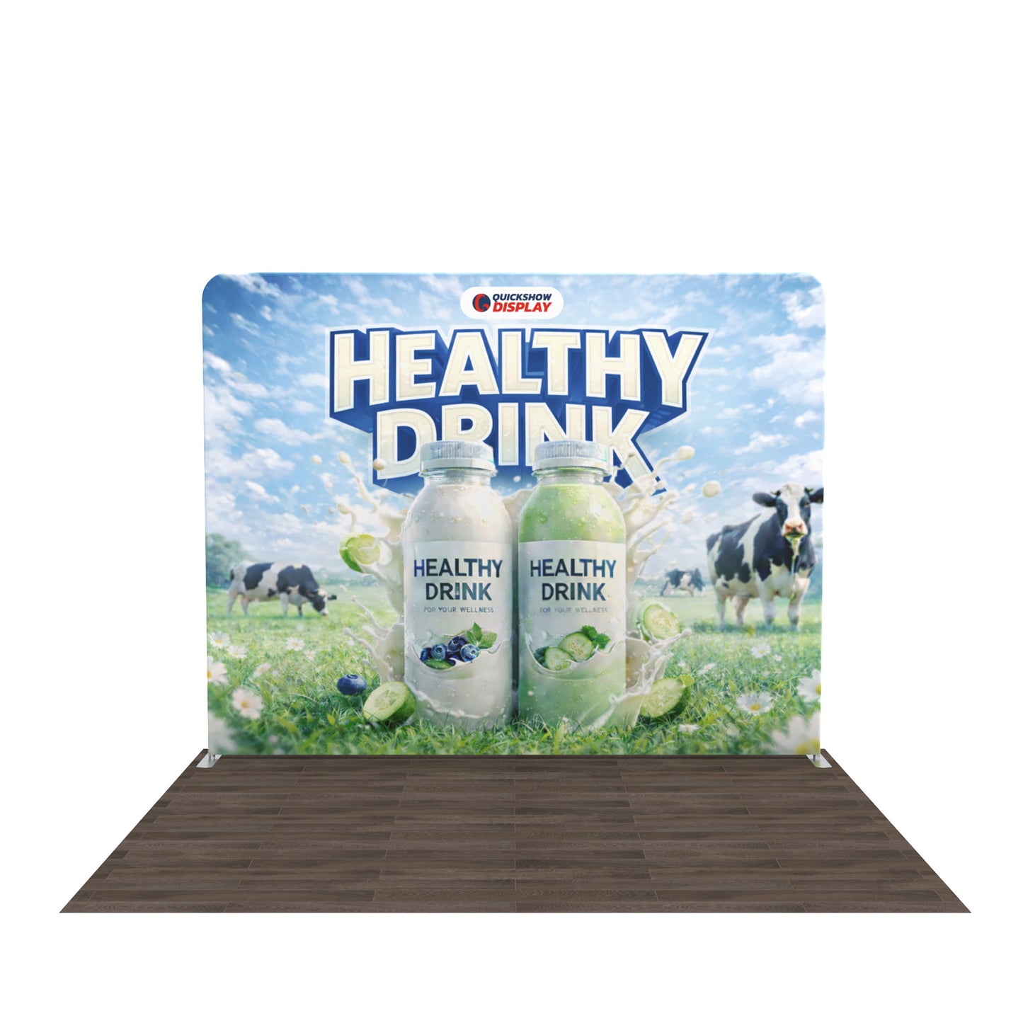 10ft TenseFlex™ Fabric Backdrop-Straight - QuickShowDisplay