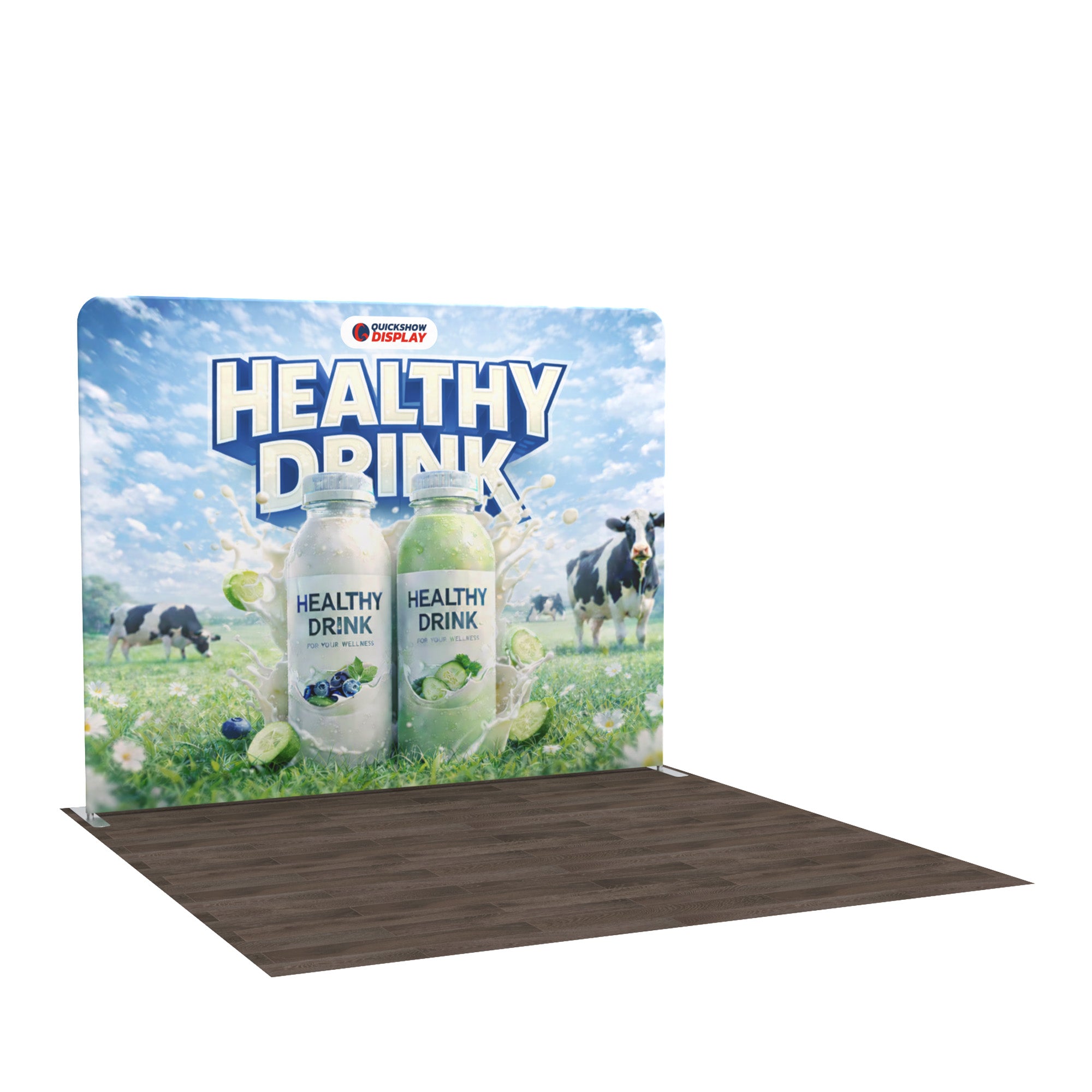 10ft TenseFlex™ Fabric Backdrop-Straight - QuickShowDisplay