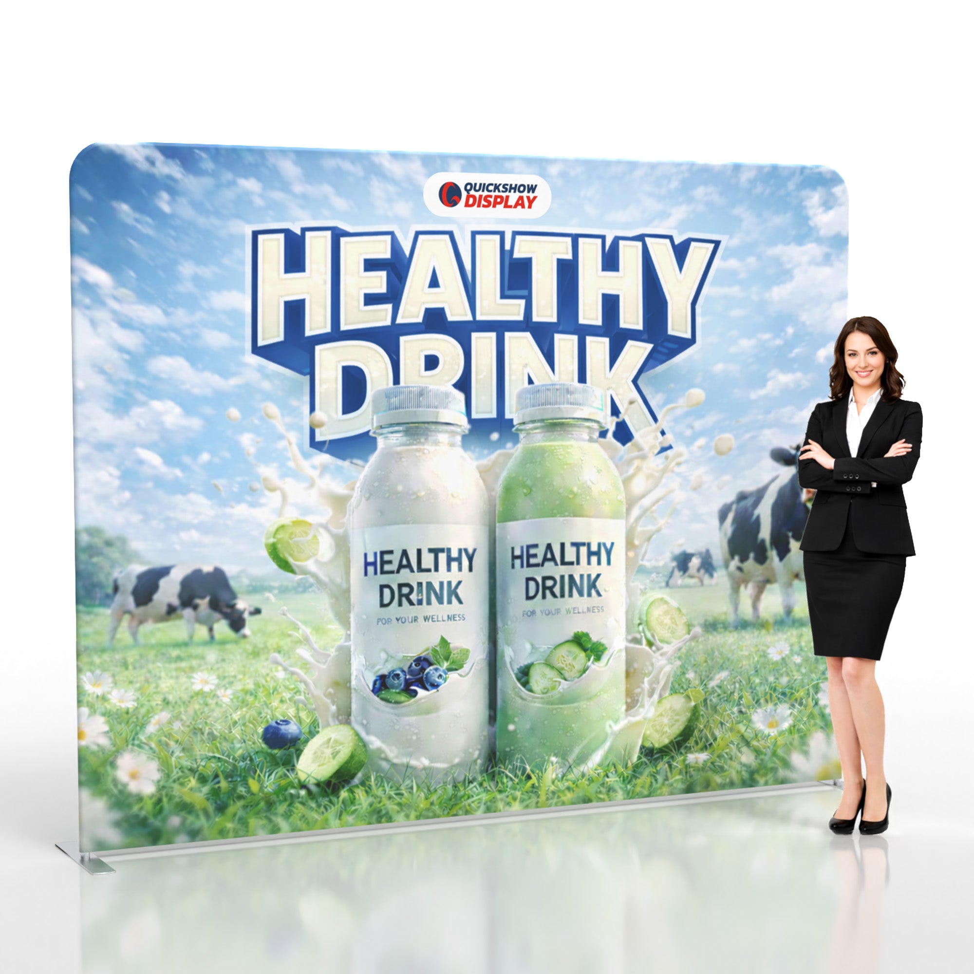 10ft TenseFlex™ Fabric Backdrop-Straight - QuickShowDisplay