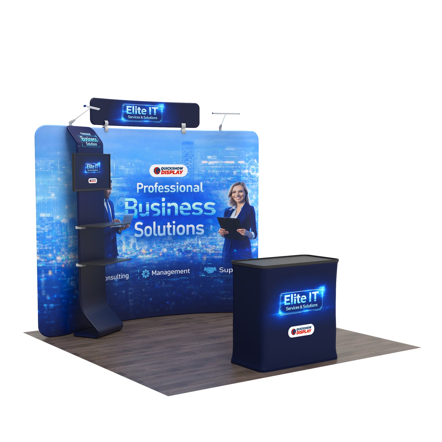 10ft TenseFlex™ PRO Booth-Curved - QuickShowDisplay