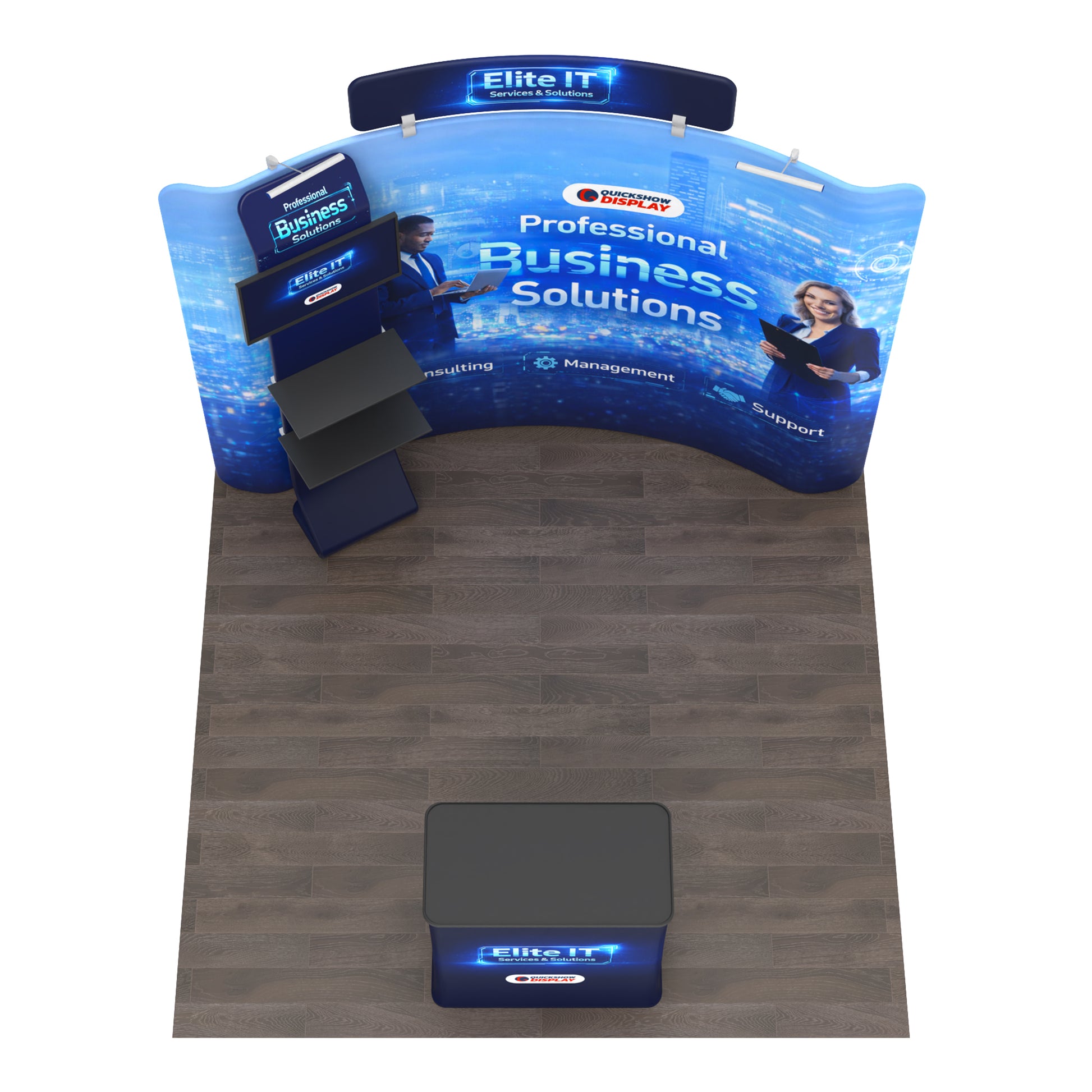 10ft TenseFlex™ PRO Booth-Curved - QuickShowDisplay