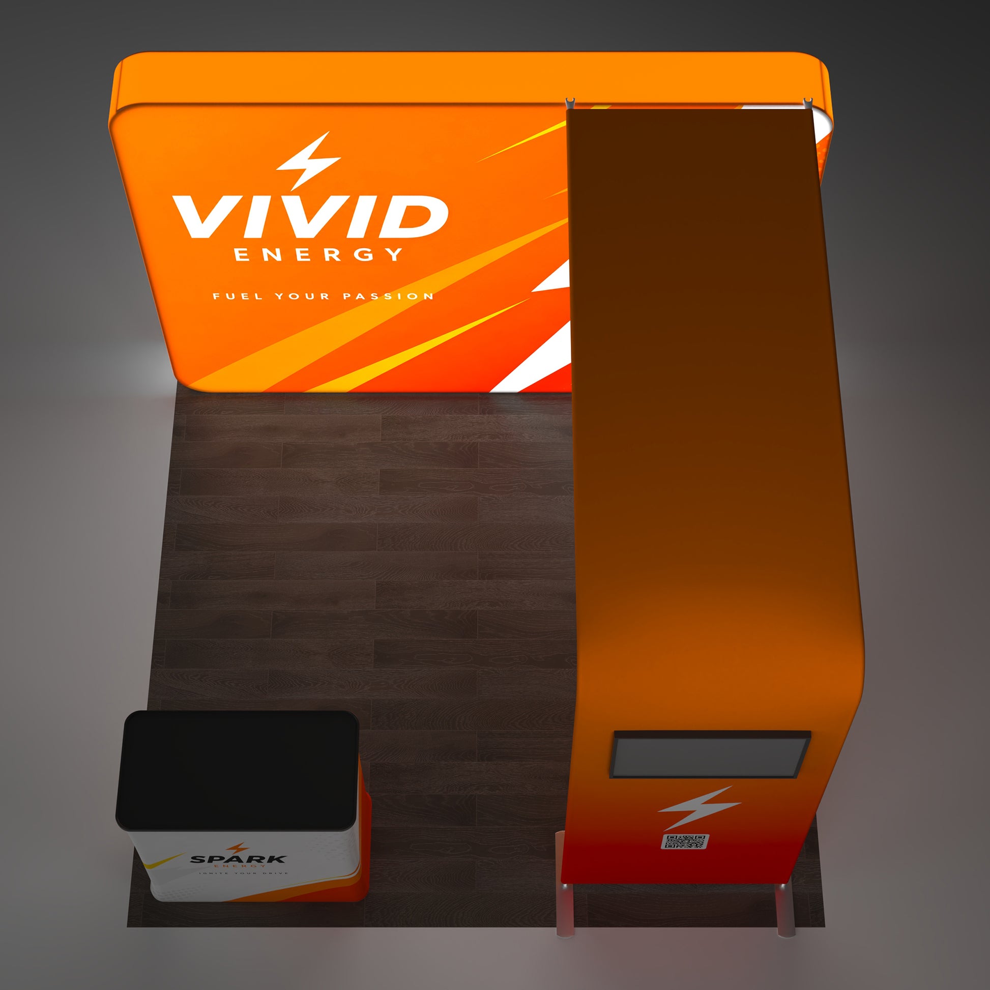 10x10 TenseLight™ TV Bridge Backlit Booth Display Wall - QuickShowDisplay